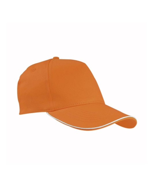 Cappellino in cotone, 5 pannelli con profilo in contrasto Cappellino in cotone, 5 pannelli con profilo in contrasto