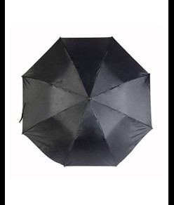 Ombrello automatico a pulsante con manico curvo in legno e astuccio in tinta