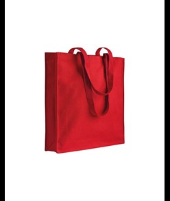 Shopper con soffietto in canvas 280 g/m2, manici lunghi Handle