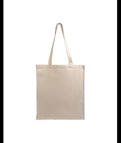 Shopper in Canvas, manici lunghi e soffietto, colore Naturale Handle
