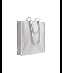 Shopper in cotone pesante, manici lunghi e soffietto Handle