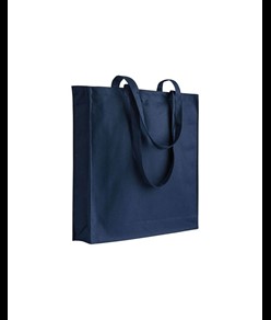 Shopper con soffietto in cotone 220 g/m2, manici lunghi Handle