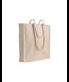 Shopper con soffietto in cotone 220 g/m2, manici lunghi Handle