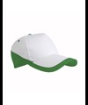 Cappellino in cotone, 5 pannelli, base bianca e bordi colorati
