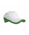 Cappellino in cotone, 5 pannelli, base bianca e bordi colorati Cappellino in cotone, 5 pannelli, base bianca e bordi colorati