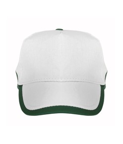 Cappellino in cotone, 5 pannelli, base bianca e bordi colorati Cappellino in cotone, 5 pannelli, base bianca e bordi colorati