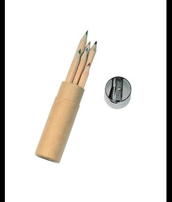 Set di 6 matite in legno colorate a sezione esagonale in confezione cilindrica di cartone