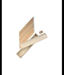 Set di 12 matite in legno colorate a sezione esagonale con righello in legno e temperino