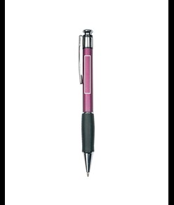 Penna a scatto in plastica, con clip in metallo e impugnatura gommata