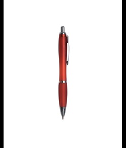 Penna a scatto in plastica, con fusto colorato e impugnatura gommata in tinta