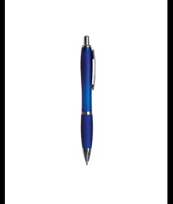 Penna a scatto in plastica, con fusto colorato e impugnatura gommata in tinta