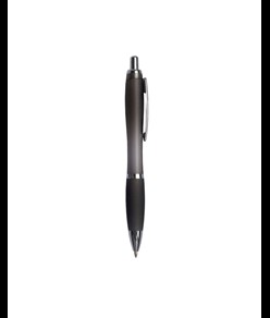 Penna a scatto in plastica, con fusto colorato e impugnatura gommata in tinta