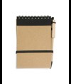 Block notes ad anelli in carta riciclata, fogli bianchi (70 pag.) con penna in cartone