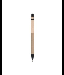 Penna a scatto, in cartoncino, con clip in legno