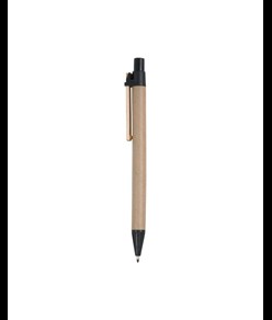 Penna a scatto, in cartoncino, con clip in legno