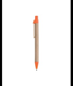Penna a scatto, in cartoncino, con clip in legno