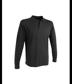 Polo piqué di cotone 100% 180 g/m2, manica lunga, tinta unita