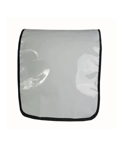 Cartella in poliestere 600D con tracolla regolabile e patta in PVC lucido Cartella in poliestere 600D con tracolla regolabile e patta in PVC lucido