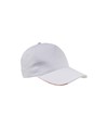 Cappellino in cotone, 5 pannelli con profilo e ricamo tricolore Cappellino in cotone, 5 pannelli con profilo e ricamo tricolore
