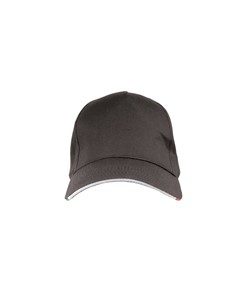 Cappellino in cotone, 5 pannelli con profilo e ricamo tricolore Cappellino in cotone, 5 pannelli con profilo e ricamo tricolore