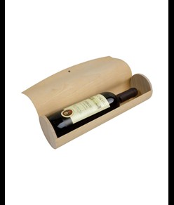Portabottiglia cilindrico in legno di pino (1 bottiglia) con elastico