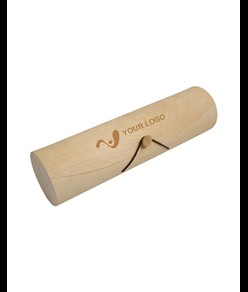 Portabottiglia cilindrico in legno di pino (1 bottiglia) con elastico