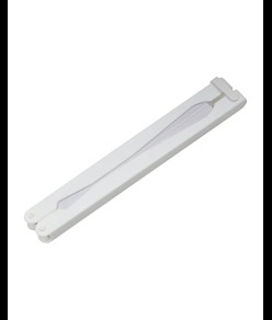 Ventaglio in carta colorata con manico in plastica bianca, lunghezza cm 26