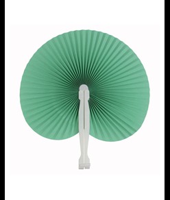 Ventaglio in carta colorata con manico in plastica bianca, lunghezza cm 26