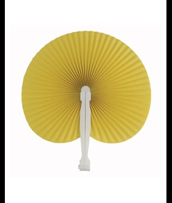 Ventaglio in carta colorata con manico in plastica bianca, lunghezza cm 26