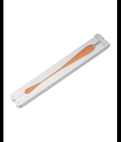 Ventaglio in carta colorata con manico in plastica bianca, lunghezza cm 26