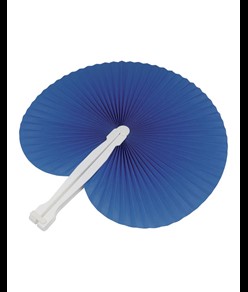 Ventaglio in carta colorata con manico in plastica bianca, lunghezza cm 26
