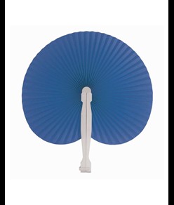 Ventaglio in carta colorata con manico in plastica bianca, lunghezza cm 26