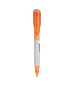 Penna in plastica con luce, batteria inclusa