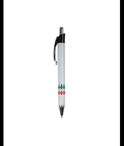 Penna a scatto in plastica con impugnatura tricolore (Italia, Francia, Spagna)