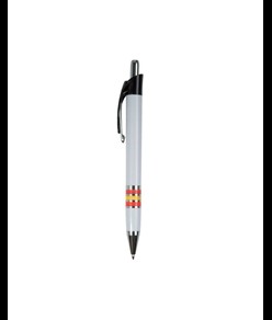 Penna a scatto in plastica con impugnatura tricolore (Italia, Francia, Spagna)
