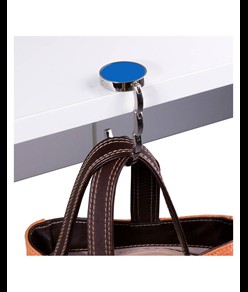 Gancio appendiborsa tondo in metallo, richiudibile con chiusura rafforzata da due magneti