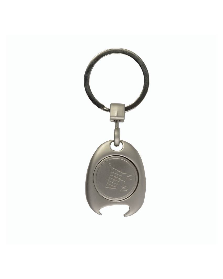 Portachiavi in metallo con gettone per carrello