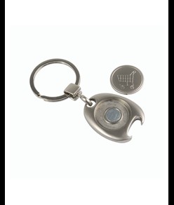 Portachiavi in metallo con gettone per carrello