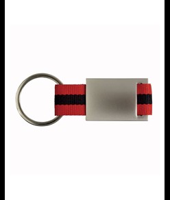 Portachiavi in metallo e nylon confezionato in scatoletta nera