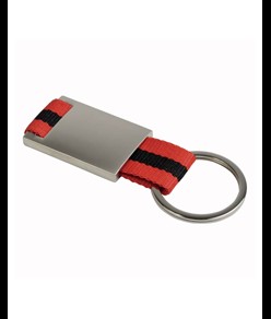 Portachiavi in metallo e nylon confezionato in scatoletta nera