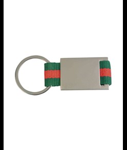 Portachiavi in metallo e nylon confezionato in scatoletta nera