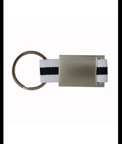 Portachiavi in metallo e nylon confezionato in scatoletta nera