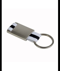 Portachiavi in metallo e nylon confezionato in scatoletta nera