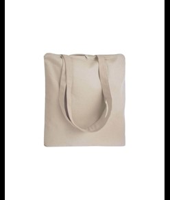 Shopper in cotone 220 g/m2, manici lunghi e chiusura con zip