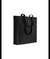 Shopper con soffietto in cotone 250 g/m2, manici lunghi e chiusura con zip Handle