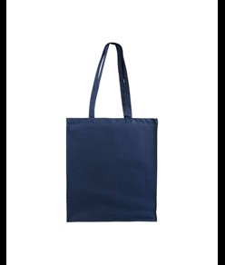 Shopper con soffietto in cotone 250 g/m2, manici lunghi e chiusura con zip Handle