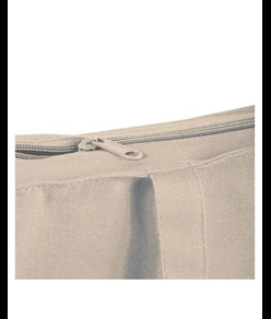 Shopper con soffietto in cotone 250 g/m2, manici lunghi e chiusura con zip