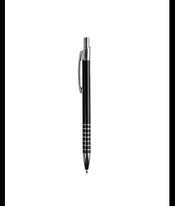 Penna a scatto in alluminio, con fusto colorato e impugnatura decorata ad anelli