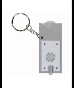 Portachiavi con gettone per carrello della spesa e luce