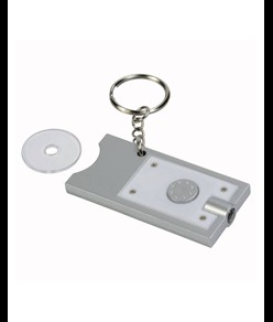 Portachiavi con gettone per carrello della spesa e luce